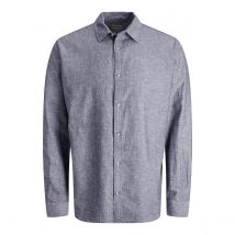 Jack & Jones Camicia Cotone Lino Blu Uomo Taglie XL