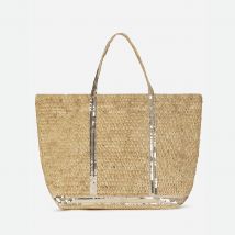 Draagtas XL in raffia en zecchino's