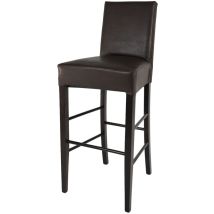 Tommychairs - Sgabello Alto E Moderno Modello Luisa Per Cucina E Bar, Struttura In Legno Di Faggio Color Wengé, Seduta E Schienale Imbottiti E 