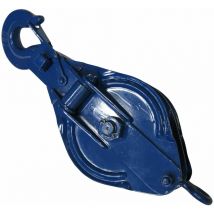 0.5 Ton 75MM Double Sheave Snatch Block With Swivel Eye Blue Painted - 8MM Wire Rope Safety Lifting
