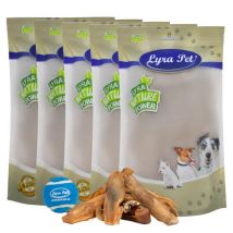 5 kg de cuir chevelu de bœuf Lyra Pet brun doré, foncé + balle de tennis