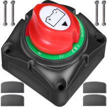 Interrupteur d'isolement de batterie 1-2-Both-Off - 12-60V - Kill Switch pour voiture, rv, bateau, camion