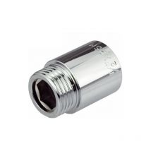 50mm de long 1/2' (15mm) de filetage femelle x mâle laiton chromé