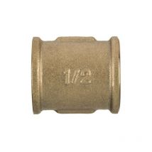 Invena - 1/2' bsp Threaded Pipe Connection Female Screwed Fittings Coupling Muff Brass
