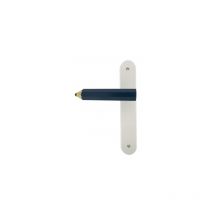 Ouvre&deco - Ouvre&Déco - 1 poignée de porte crayon sans trou, bois bleu entraxe 195 mm