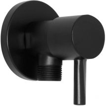 Kerra - 1/2' x 1/2' bsp Black Powder Coated Brass Ceramic Angled Water Modern Valve Basin Sink