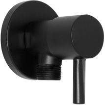 Kerra - 1/2' X 3/8' En Laiton Recouvert De Poudre Noire En Céramique Eau Coudée Évier