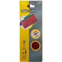 Flexovit 1/3 Sanding Sheets Plain Medium 80 Grit (Pack 10) FLV26320