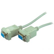 ETT - 1, 8 m null modem de connexion câble Jack pc D-sub sur d void 9 goupille douille gris snap caps