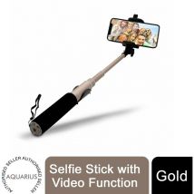 Selfie Stick with Video Function - Gold - Aquarius