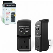 Monster - Power Core 100 1 Port usb Surge Protected Socket