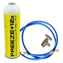 1 gel + 12a 420gr + Valve Bouteille à gaz écologique + tuyau organique organique R12, R134A