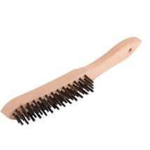 Brosse a main, acier, 4 rangs, manche bois 2722000 Wolfcraft