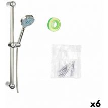 Berilo - Pomme de douche de avec tuyau et support en métal argenté (6 pièces)