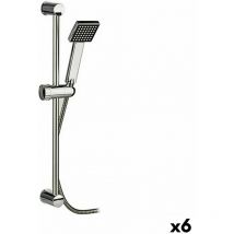 Berilo - Pomme de douche de avec tuyau carré en acier argenté plastique 18 x 8 x 72,5 cm (6 pcs.)