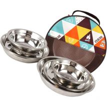 1 Ensemble 17 Pièces Couverts en Acier Inoxydable Vaisselle de Camping Accessoires d'extérieur kit de Fondue Set Couverts Voyage ustensiles Barbecue