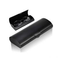 1 étui à lunettes en aluminium (noir), étui rigide en métal pour lunettes de lecture pour femmes et hommes