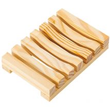 Linghhang - 1 jabonera de madera para baño, rectangular, para ducha, fregadero, escurridor, artesanal.