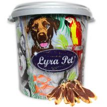 Lyra Pet - 5 kg d'oreilles de lapin fourrées au canard en bac de 30 l