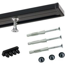 1-lauf Gardinenschiene Innenlauf Minimal Schwarz 60cm