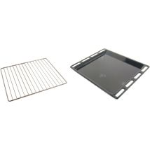 Leccarda Nera e Griglia Forno Originale Indesit e Ariston 447x365 mm – Ricambio per Forni e Cucine – Set Completo