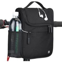 Trimec - 1 Lot de 1 sacoche étanche pour guidon de vélo avec housse de pluie et bandoulière pour le cyclisme. (Noir)