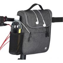 Trimec - 1 Lot de 1 sacoche étanche pour guidon de vélo avec housse de pluie et bandoulière pour le cyclisme. (Gris)