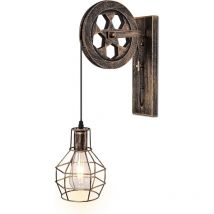 1 Luminaire Industriel Mid Century Rétro Appliques Murales En Fer Loft Poulie Applique Murale Caractéristiques pour éclairage Intérieur Grange
