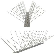 1 Metro Dissuasori Di Picchi Anti-piccione V2a Con Base Di Acciaio Inossidabile Flessibile - 4-striscia Di Picchi Antipiccione La Soluzione Di Qualità