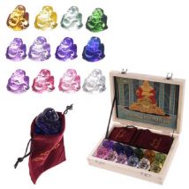 1 Mini Bouddha en verre avec Pochette