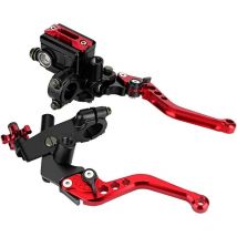 Jalleria - 1 Paar 7/8 Zoll (22 mm) Universal-Motorrad-Bremskupplungs-Hauptzylinder-Reservoirhebel Bremskupplungshebel (rot)