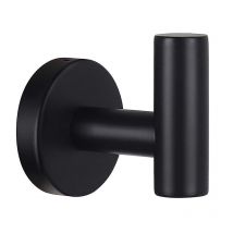Lot de 1 crochets de serviette noir mat pour salle de bain patère patère en acier inoxydable robuste porte cintre serviette robe vêtements armoire