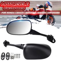 Drillpro - 1 Pair Black Motorcycle Rear View Mirrors For honda CBR250R CBR300R CBR500R CBR600RR CBR1000RR