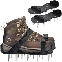 1 paire Aérateur de pelouse, Scarificateur de pelouse Scarificateur Chaussures à pointes avec sangles réglables, Universel à l'intérieur et à