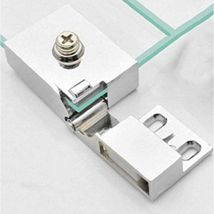 Osqi - 1 paire / charnière de porte en verre sans cadre armoire à vin vitrine charnière de porte en verre montée latérale intégrée (Argent)