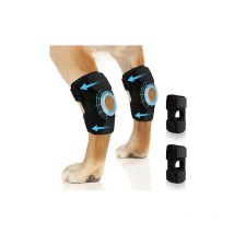 Fei Yu - 1 paire de genouillères pour chien pour la patte arrière, le jarret et la cheville pour le lca et le lcc déchirés, bandage de compression