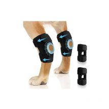 Fei Yu - 1 paire de genouillères pour chien pour la patte arrière, le jarret et la cheville pour le lca et le lcc déchirés, bandage de compression
