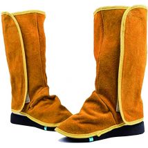 1 paire de protecteur de chaussures de soudeur, guêtres de soudage en cuir, couvre-chaussures ignifuges