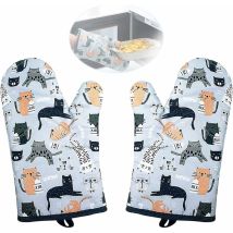 1 Paire Mitaines de Four en Coton, Gants de Cuisson en Coton, Gants de Cuisine Résistants à La Chaleur, Gants de Barbecue, pour La Cuisine Cuisson
