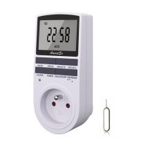 Houhence - 1 paquet de minuterie de prise numérique programmable, minuterie de prise de courant avec écran lcd et mode aléatoire antivol, économie