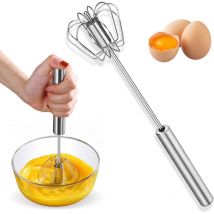 1 pc Batteur à œufs Semi Automatique Acier Inoxydable, Batteur à Oeufs de Cuisine Multifonctionnel, Pousseur à Main Batteur à Oeufs Rotatif, pour