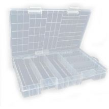 Shining House - 1 Pcs Boîte à Piles en Plastique,Boîte de Rangement pour Piles Boîtier de Rangement de Batterie Transparent pour 60pcs AA+40pcs aaa