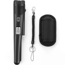 Ousudela - lifcausal Détecteur de Métaux Portable Haute Sensibilité Indicateur led à Bouton Unique avec Housse Tressée pour Détection d'Or (Noir)