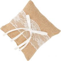 1 Pièce Anneau Oreiller Dentelle Fleurs Vintage Oreiller Toile De Jute Anneau De Mariage Oreiller Anneaux De Mariage Oreiller De Mariée Oreiller (15