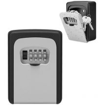 Rnemitery - Armoire à clés boîte à clés sécurisée extérieure avec code à 4 chiffrés étanche et antirouille pour garages, école, bureau, gris