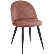 1 Pièce chaise matelassée de salle à manger en velours Akord SJ.077 Rose