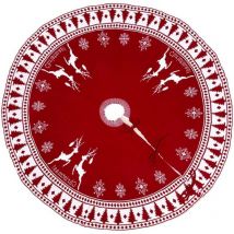 1 pièce de Noël en peluche blanche 122cm, tapis d'arbre en flocon de neige, jupe d'arbre rustique, jupe d'arbre de Noël, décoration pour la maison,