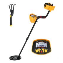 LIFCAUSAL Détecteur de Métaux Haute Sensibilité avec Rateau Bobine Étanche et Écran LCD Rétroéclairé pour Chasseur de Trésors Détecteur Professionnel