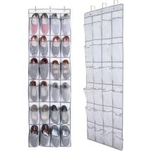 1 Pièce Range chaussures à suspendre sur la porte, sac de rangement suspendu avec 24 poches, rangement de chaussures suspendu, organiseur de