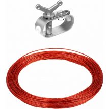 1 Pieces Pool Cover Tensioner Cable and Winch, 30m Fixed Pool Cover Strap Wire and Cable Tensioner Ratchet for Securing Above Ground Pool Covers
